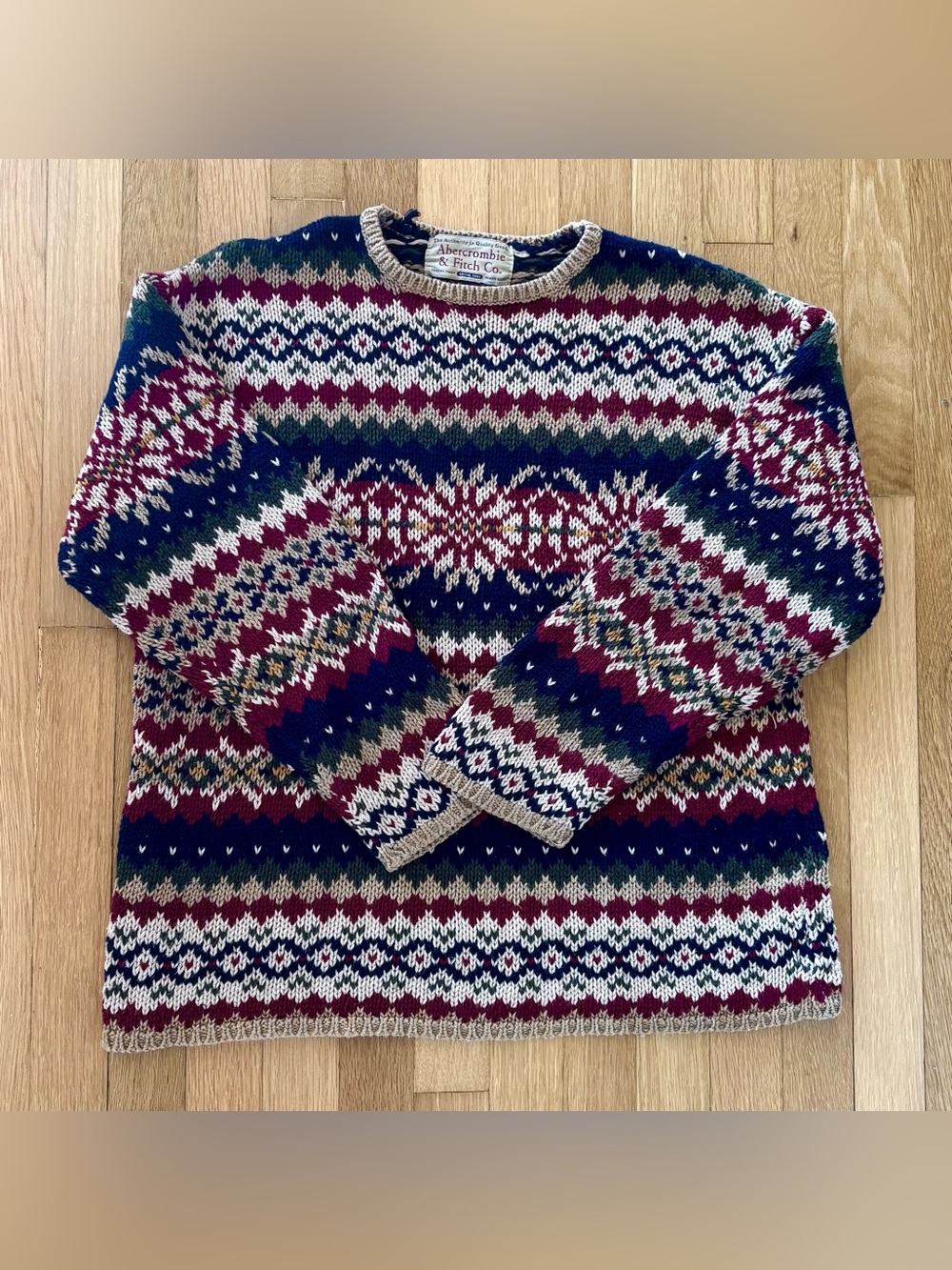 Vintage 1980s Abercrombie Fitch Fair Isle Knit Pullover Mens Gorpcore Grail